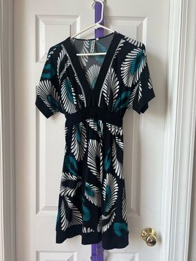 Heart Soul Black Dress with Teal and White Floral Print